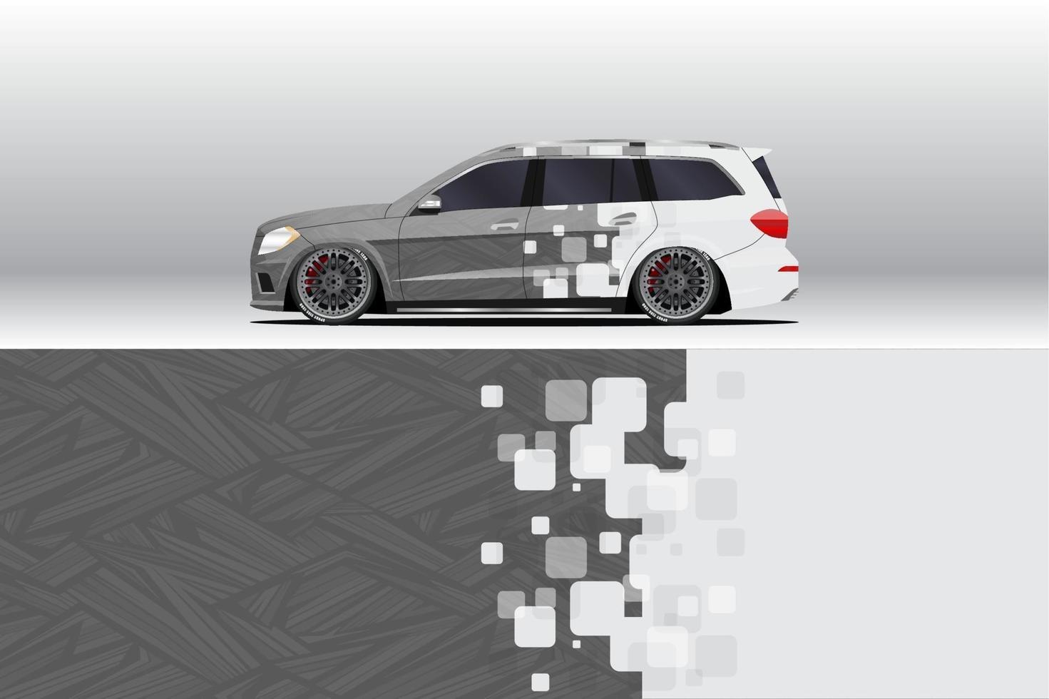 Car wrap decal designs for racing livery or daily car vinyl sticker vector