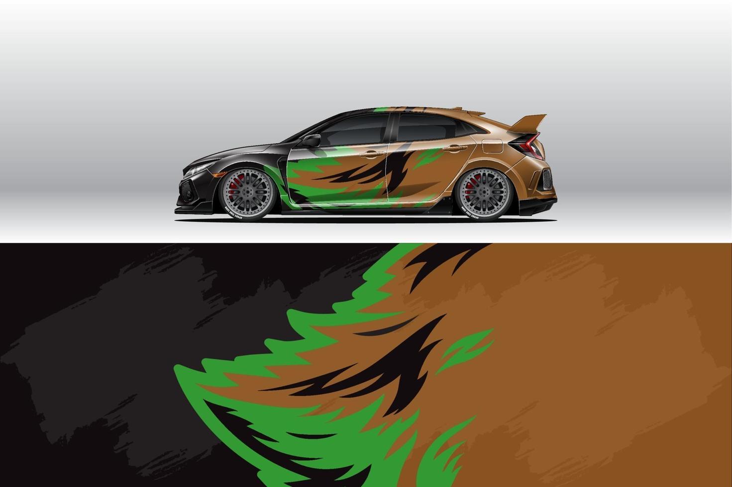 Car wrap decal designs.  for racing livery or daily car vinyl sticker vector
