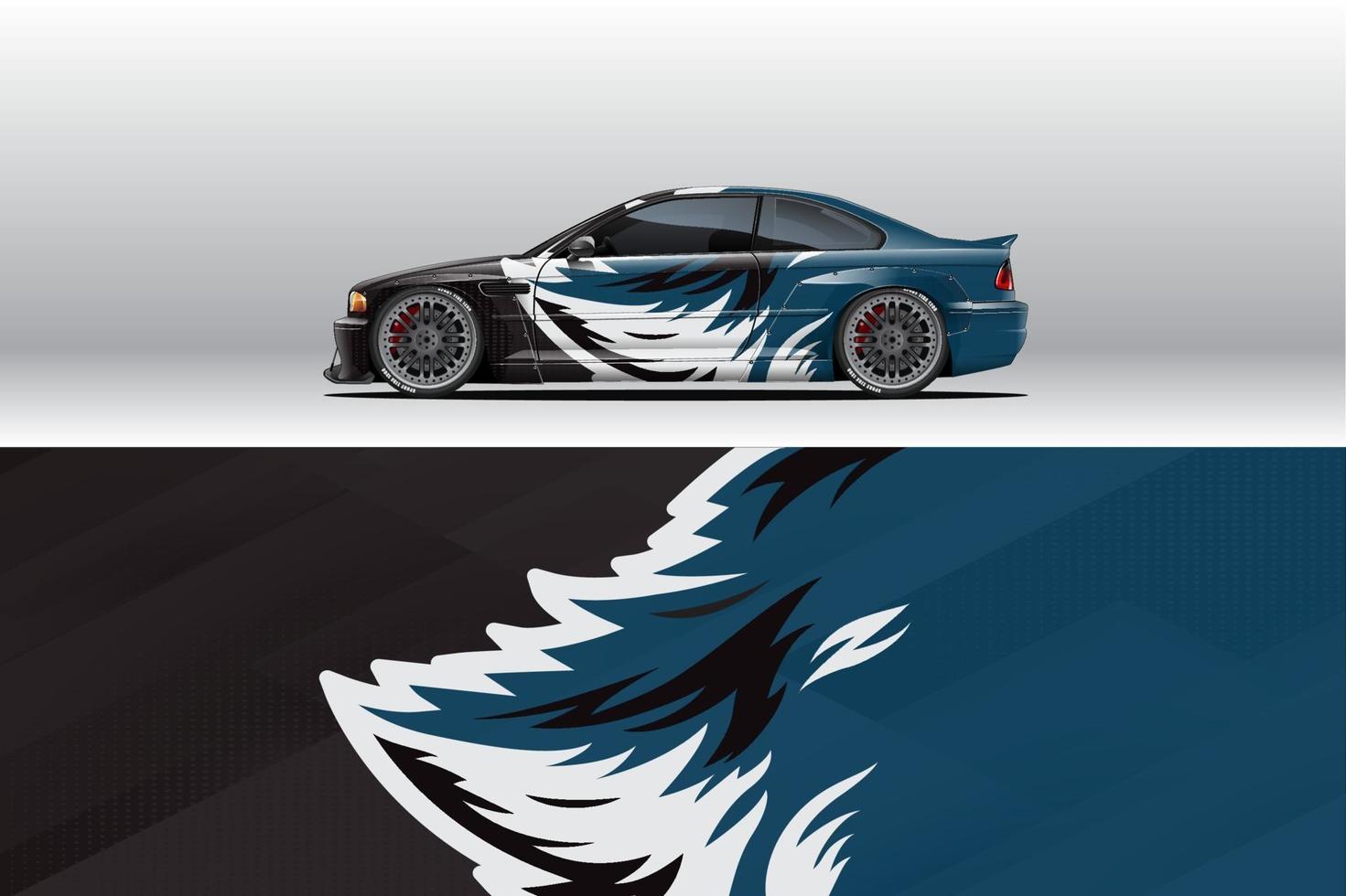 Car wrap decal designs.  for racing livery or daily car vinyl sticker vector