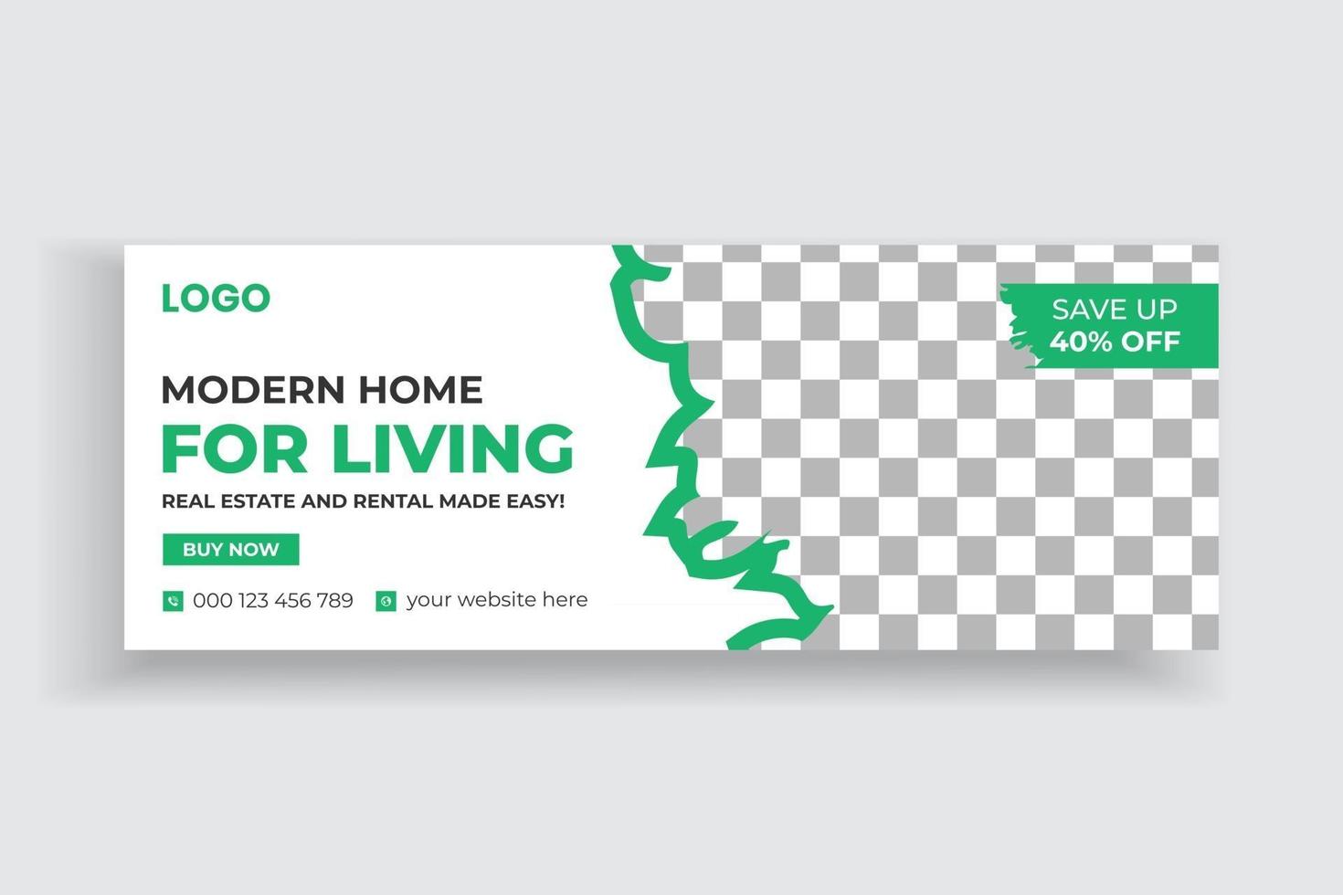 Real Estate Social Media Timeline Cover and Web Banner Template vector