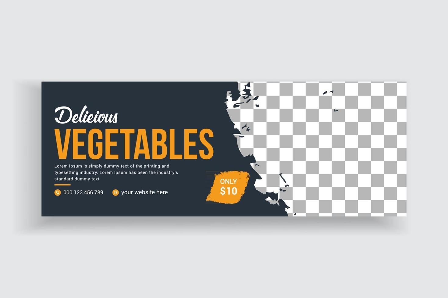 Delicious Vegetable Sale Social Media Timeline Cover Design vector
