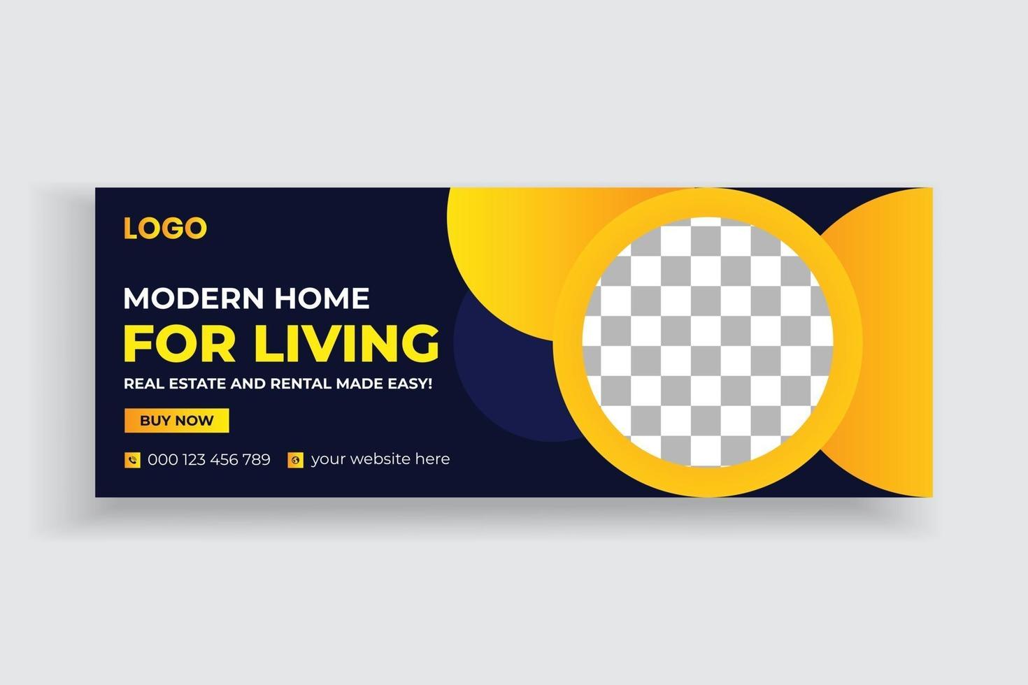 Real Estate Social Media Timeline Cover and Web Banner Template vector