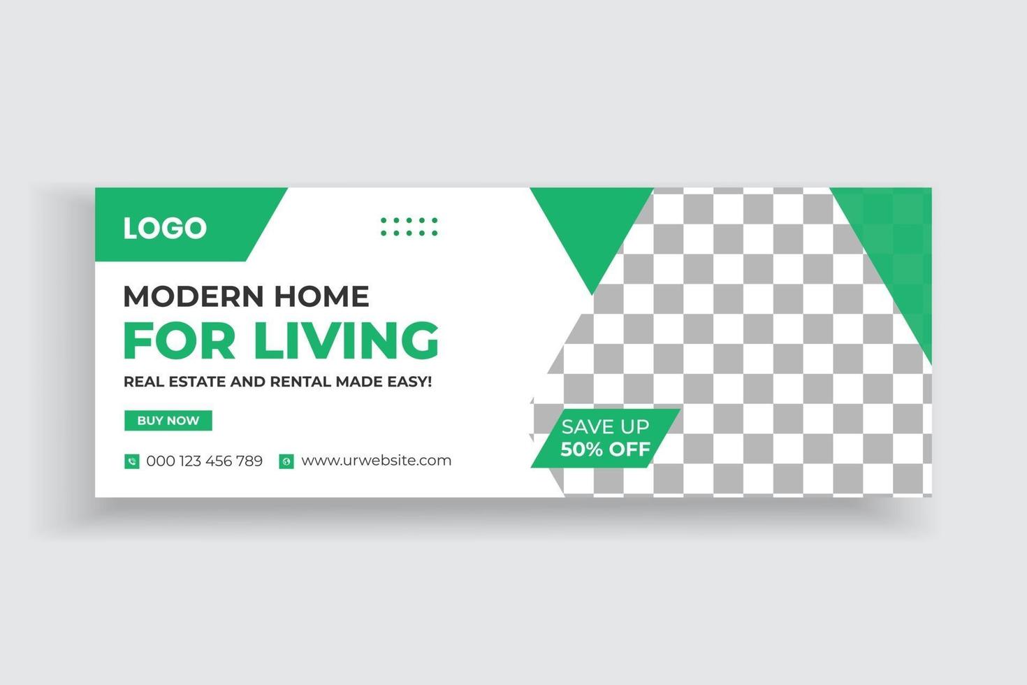 Real Estate Social Media Timeline Cover and Web Banner Template vector