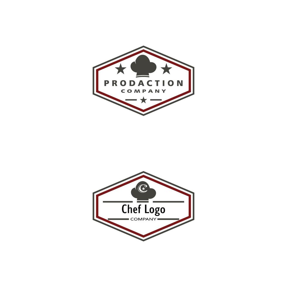 sombrero, chef, logotipo, plantilla, vector, ilustración vector