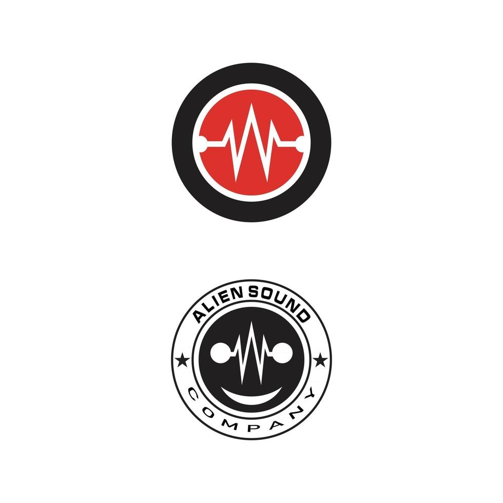 Sound waves vector illustration design template