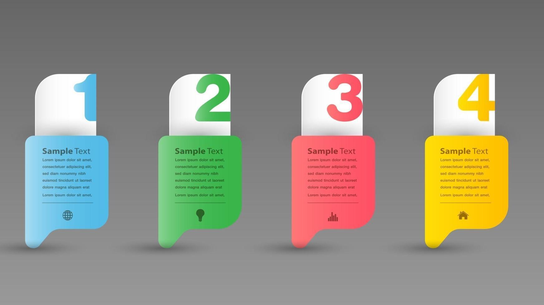 modern text box template, infographics banner vector