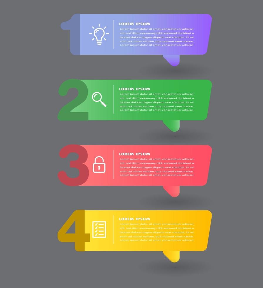 modern text box template, infographics banner vector
