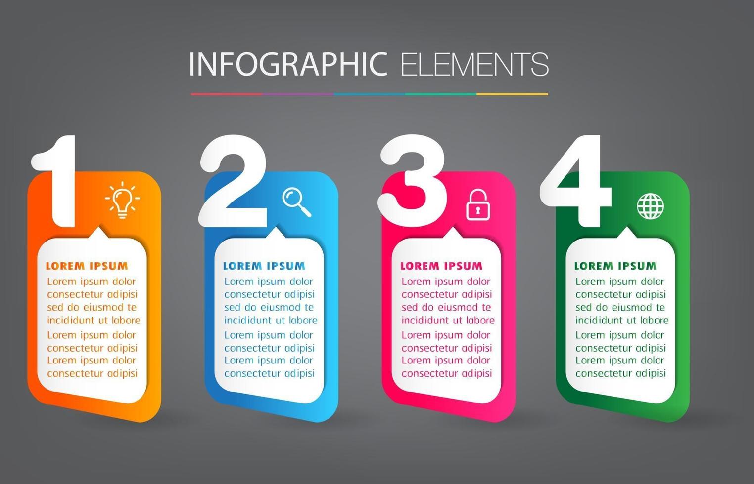 modern text box template, infographics banner vector