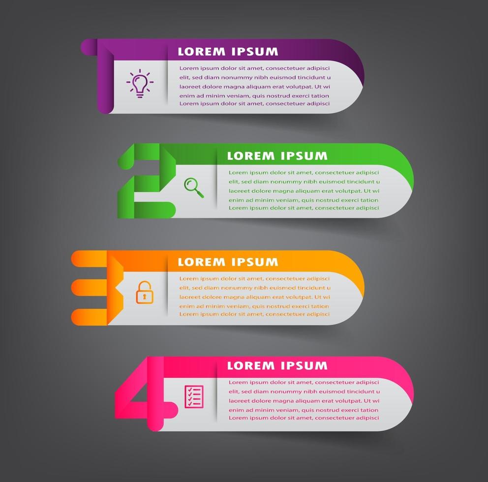 modern text box template, infographics banner vector