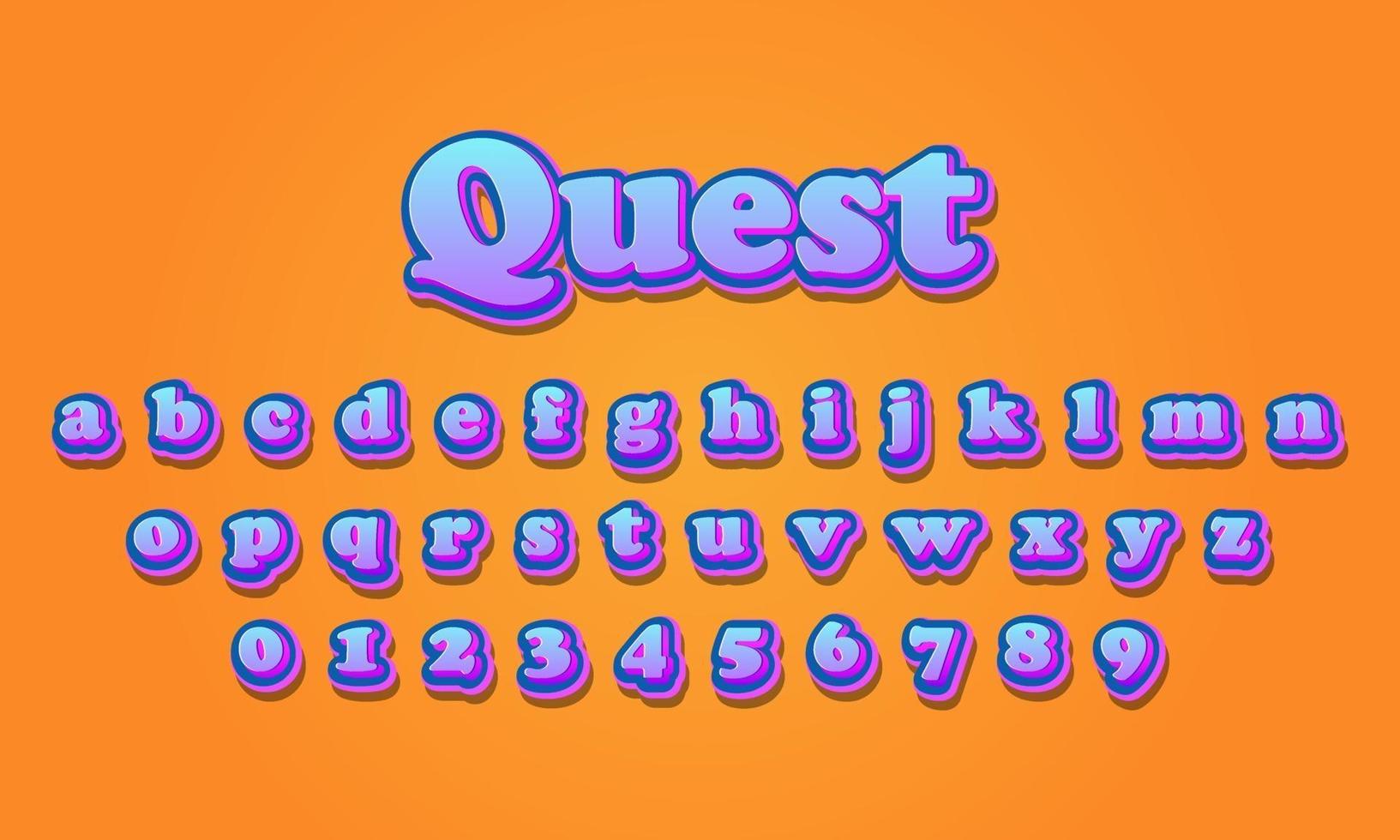 quest font alphabet vector