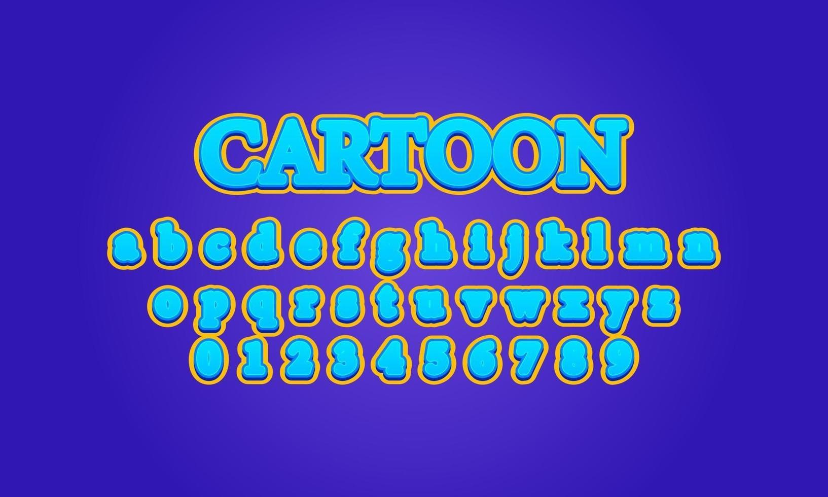 cartoon font alphabet vector