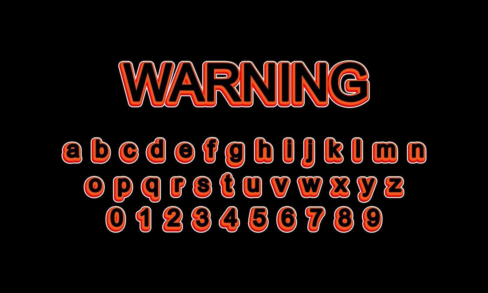 warning font alphabet vector