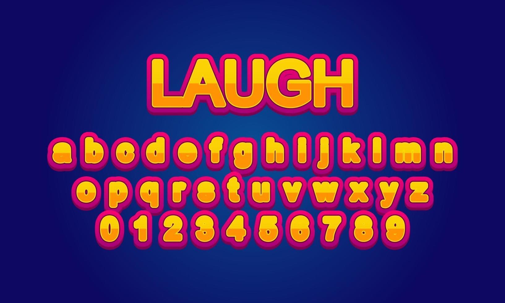 laugh font alphabet vector