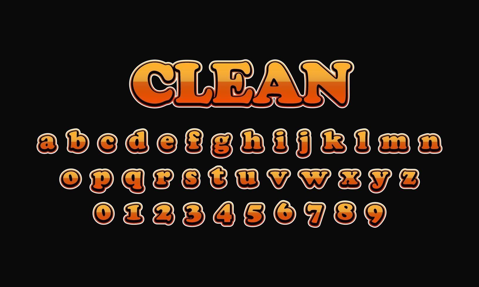 clean font alphabet vector