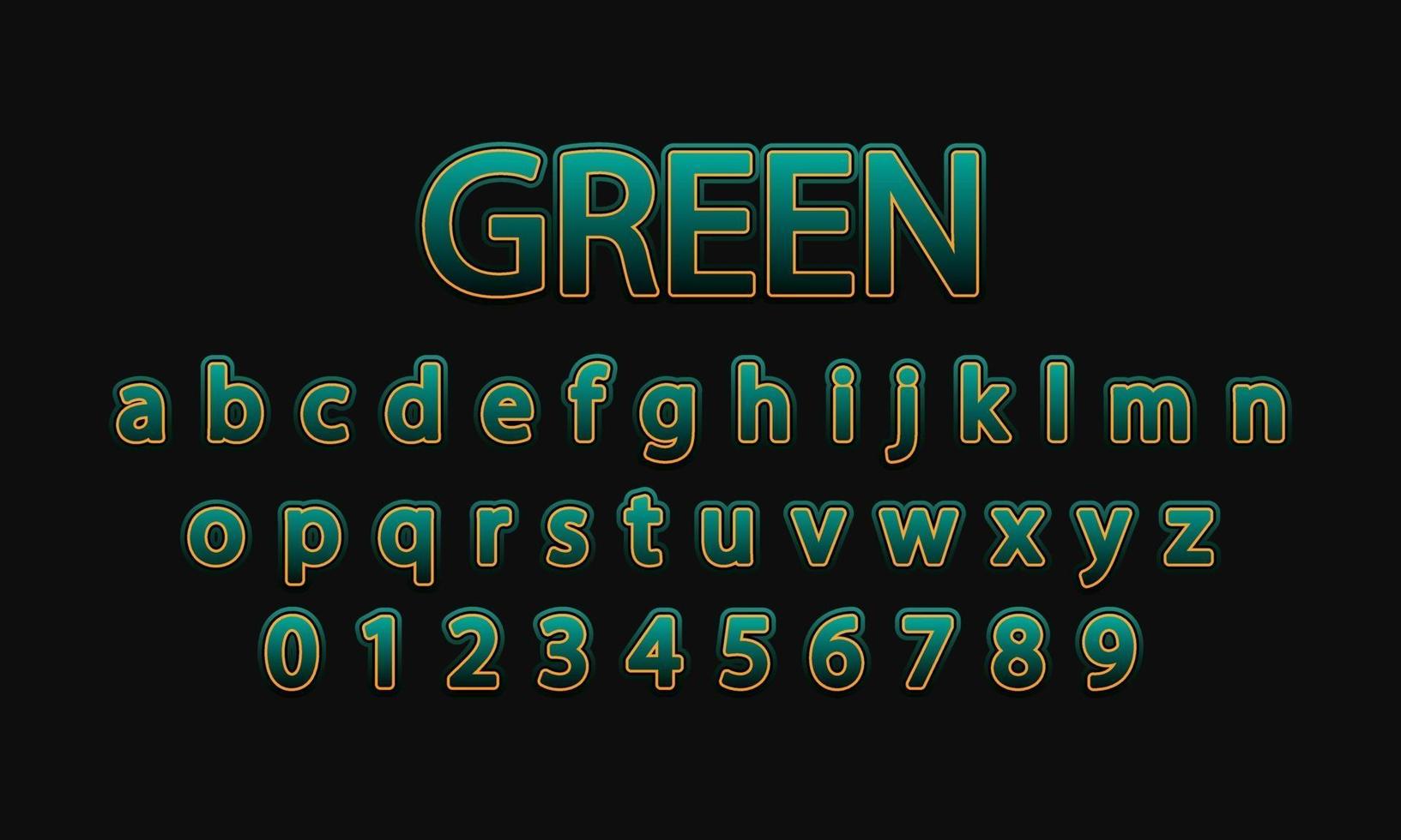 green font alphabet vector