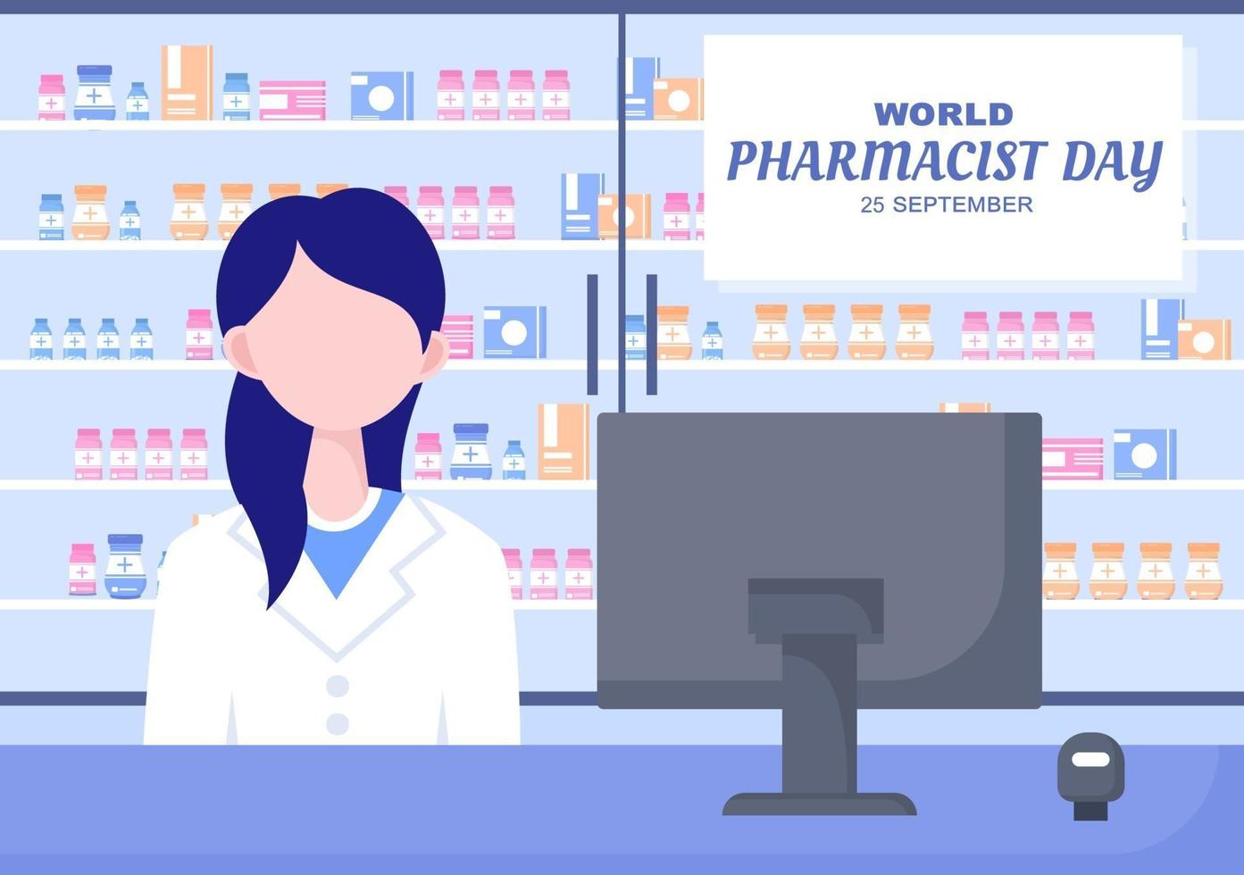 Ilustración de vector de día mundial del farmacéutico