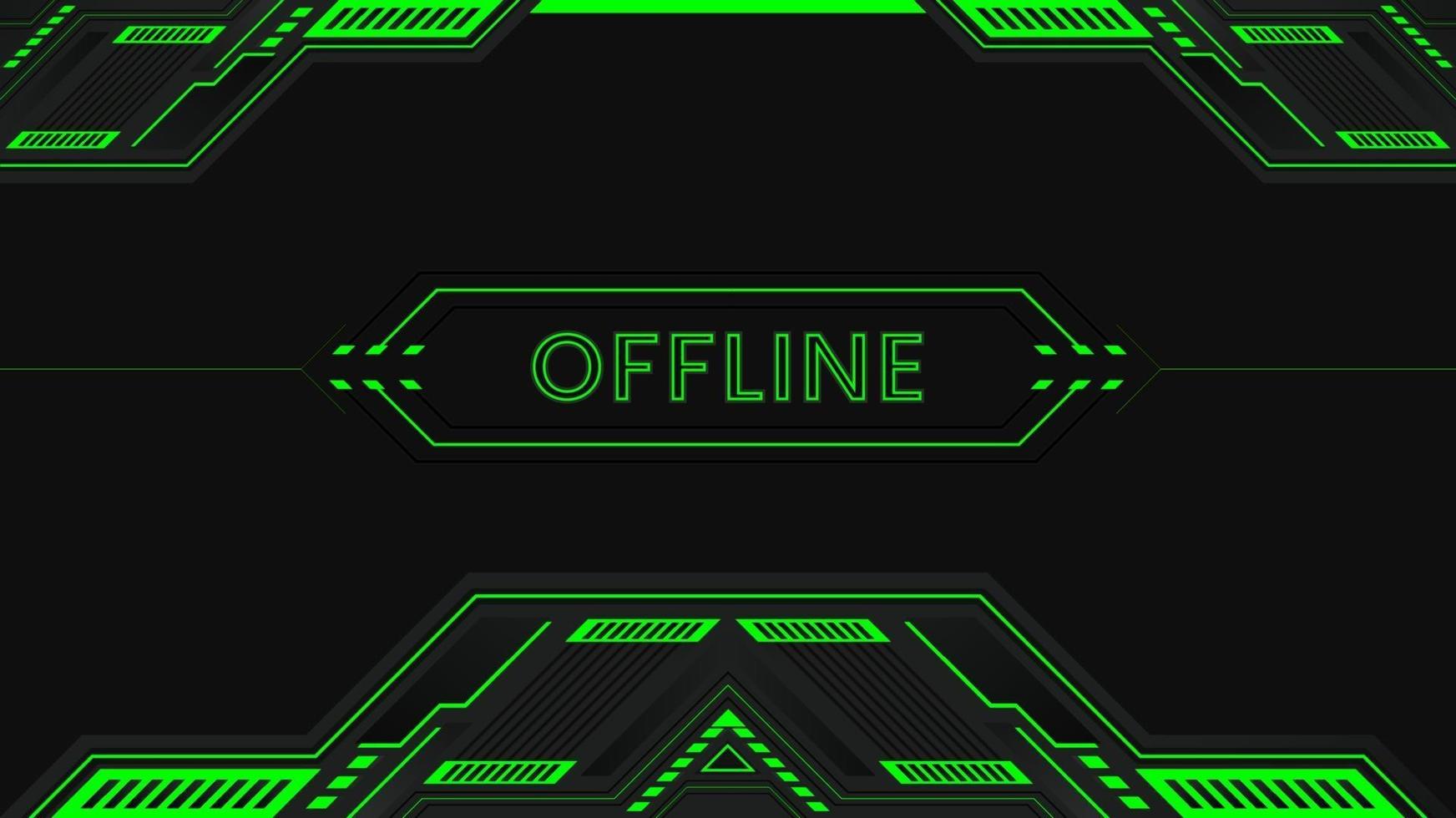 Modern offline green gaming background with geometrical shapes offline vector