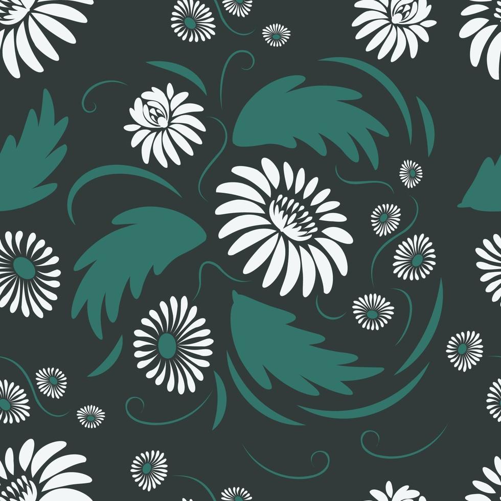 Folk flowers pattern Floral surface design Seamless pattern vector