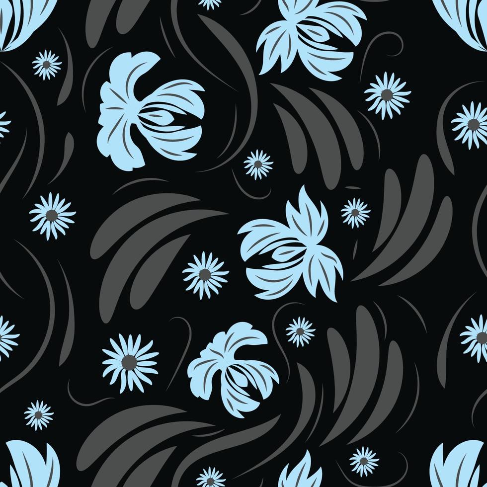 Folk flowers pattern Floral surface design Seamless pattern vector
