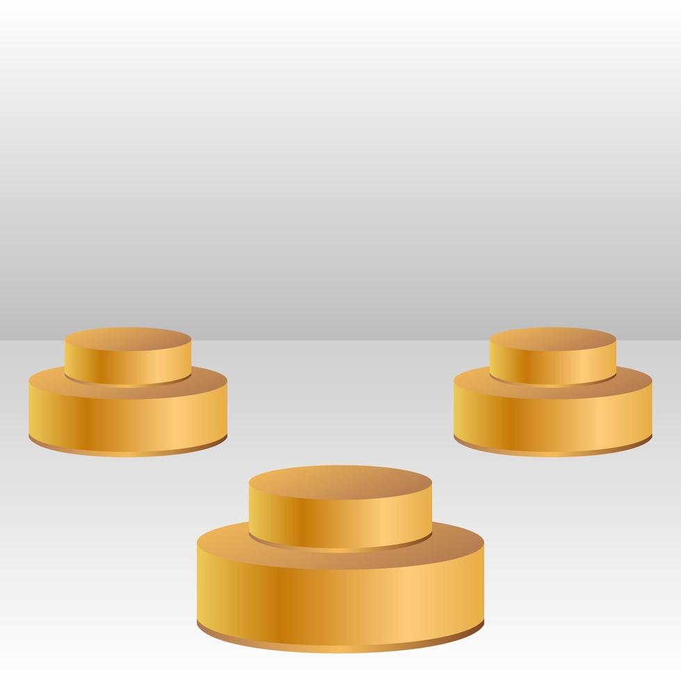 Gold podium mockup for product display vector