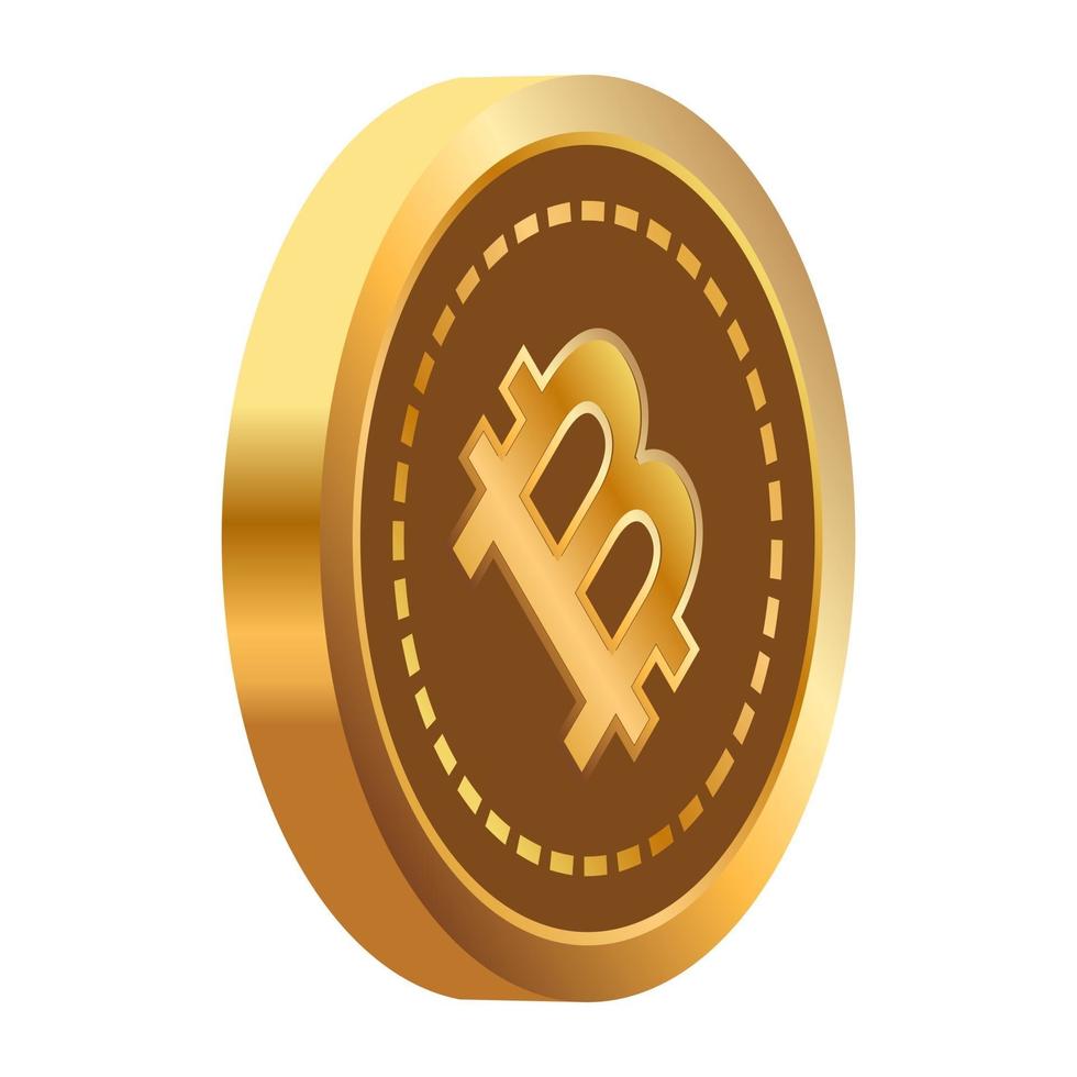 3d bitcoin crypto currency. vector illustration