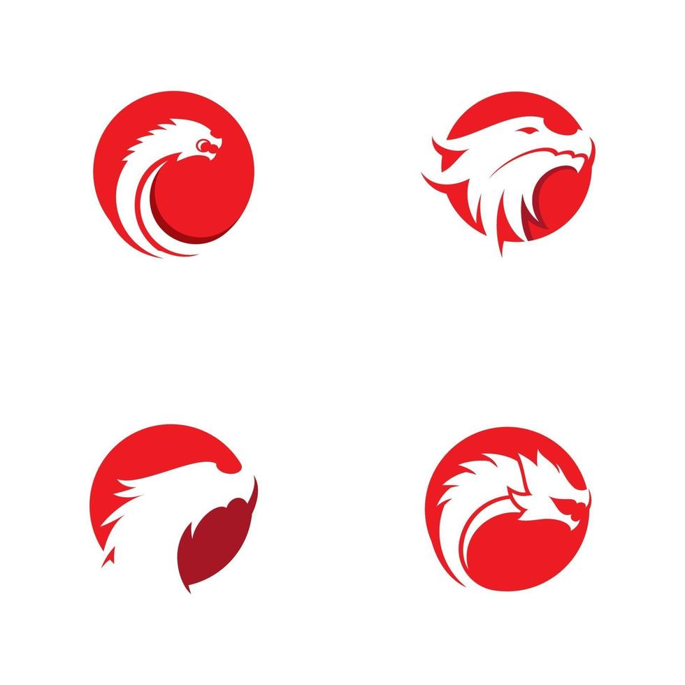 Ilustración de logo de vector de cabeza de dragón