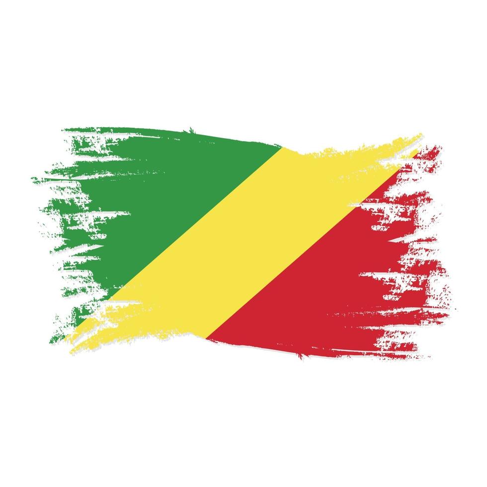 Republic of the Congo Flag With Watercolor Brush style vector