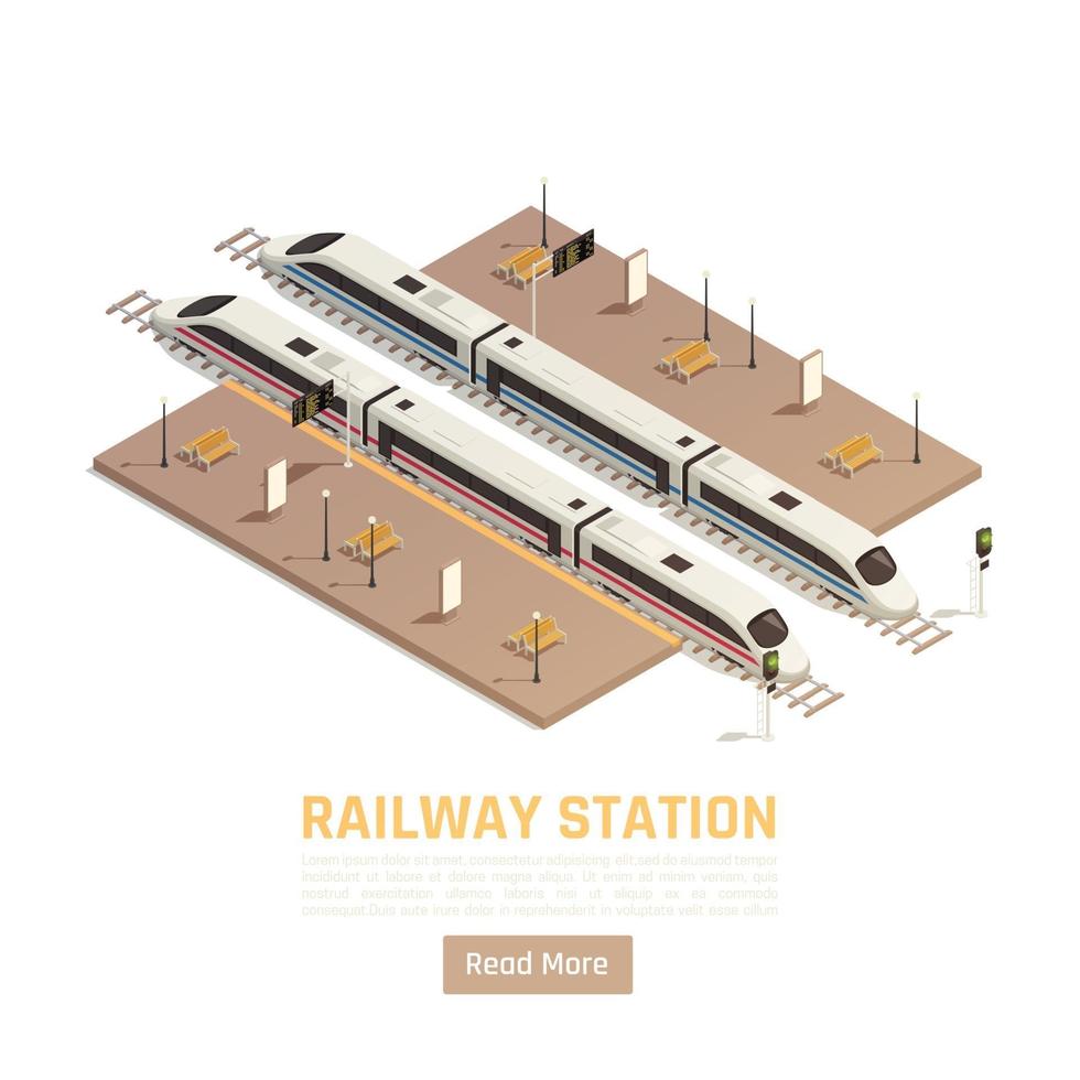 Railway Station Intercity Background Vector Illustration