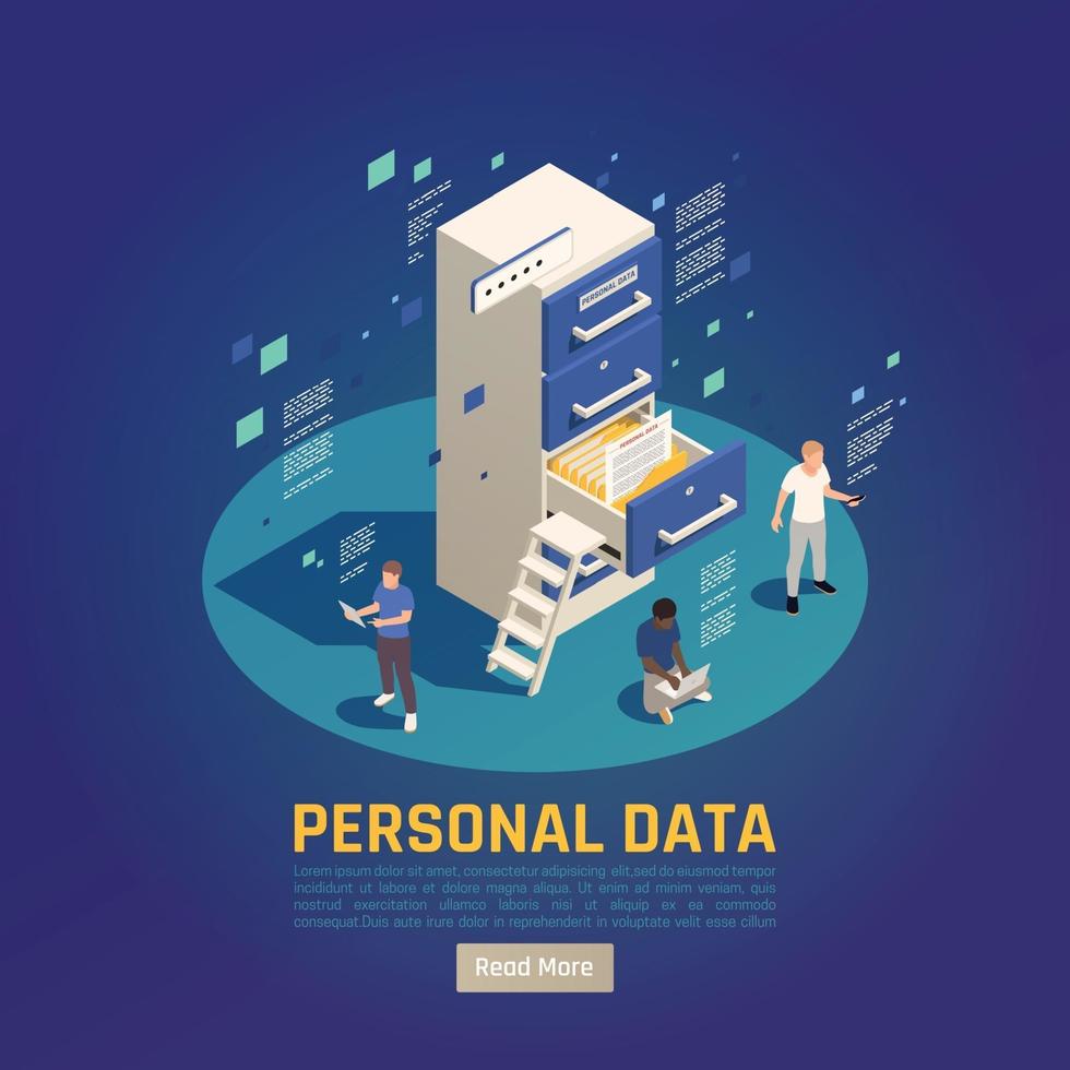 Personal Data Protection Background Vector Illustration