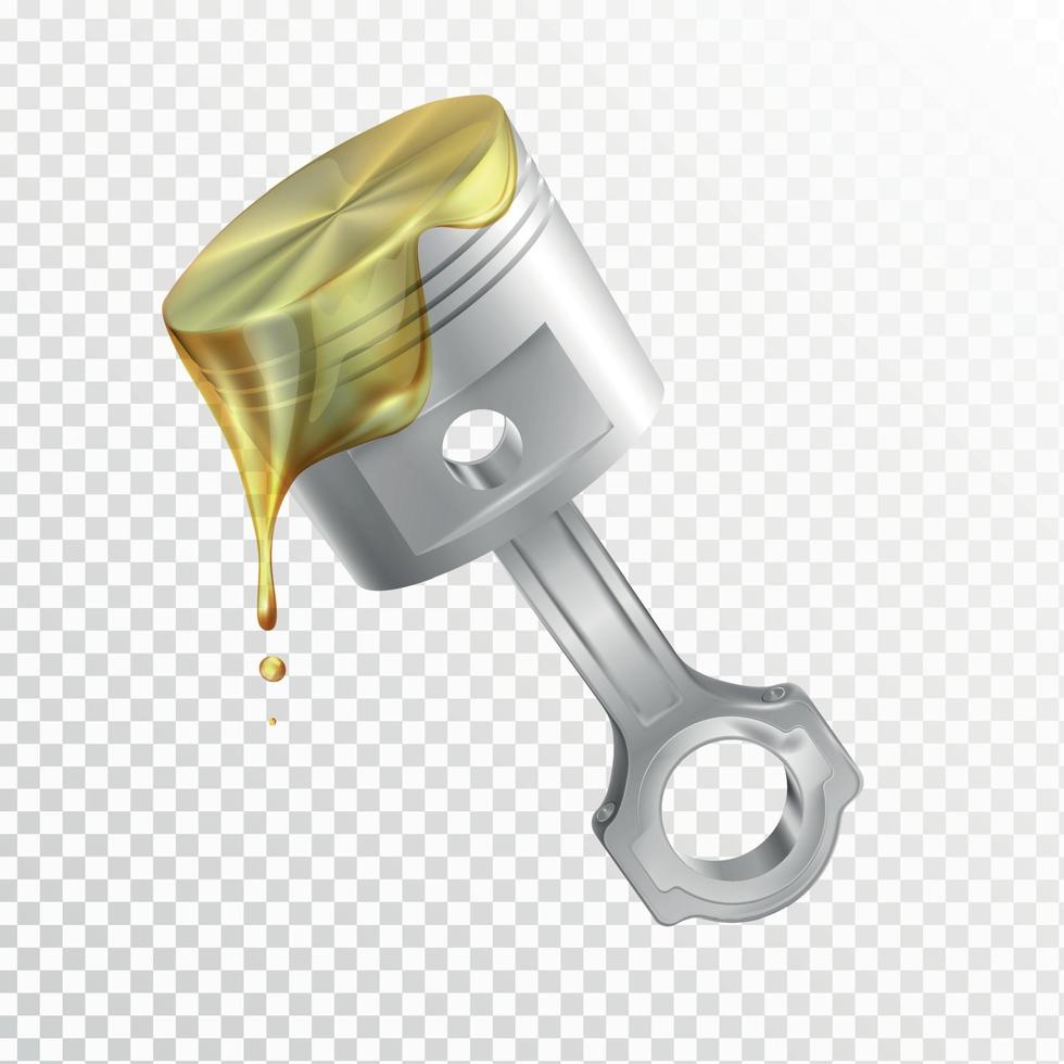 Piston In Engine Oil  Lubricant Vector Illustration