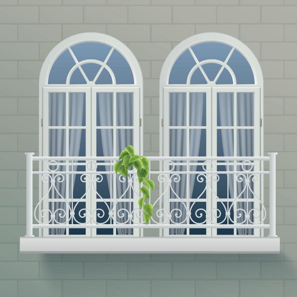 Balcony Fence Realistic Poster Vector Illustration