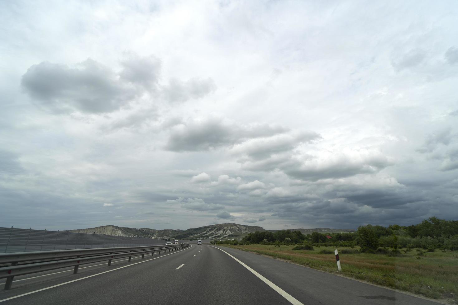 Landscape with a view of the Tavrida highway in the Crimea photo