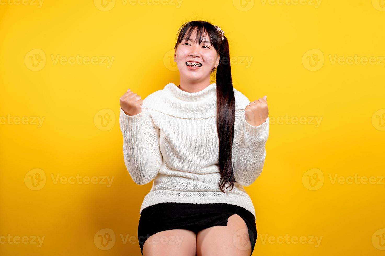 Portrait of a beautiful Asian woman with a smiling face. Asian woman photo