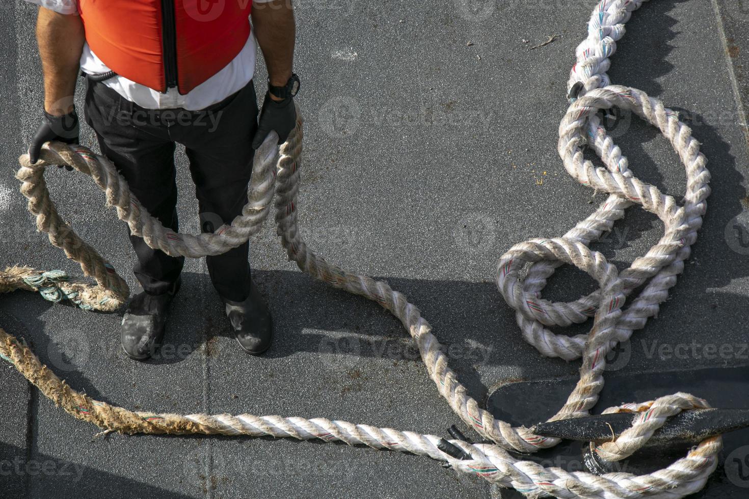 Dock operator seen from above photo