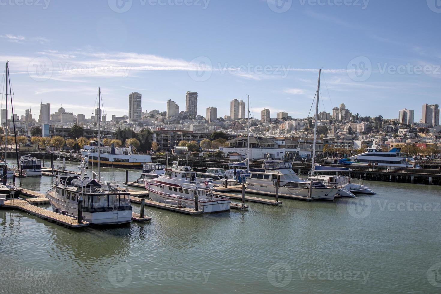 Long Beach Marina y el horizonte de la ciudad, Long Beach, San Francisco. foto