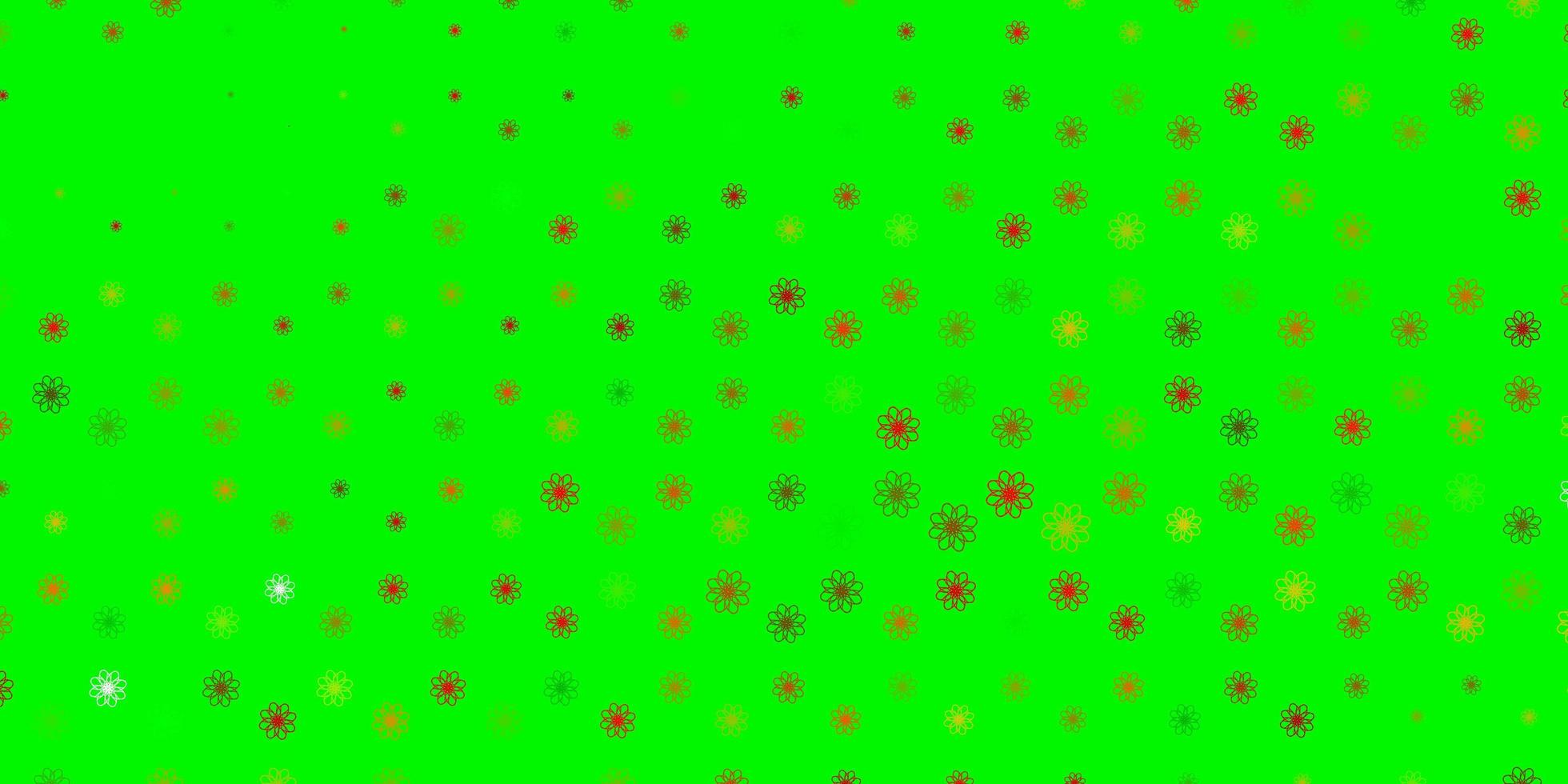 Fondo de vector verde claro, rojo con líneas torcidas.