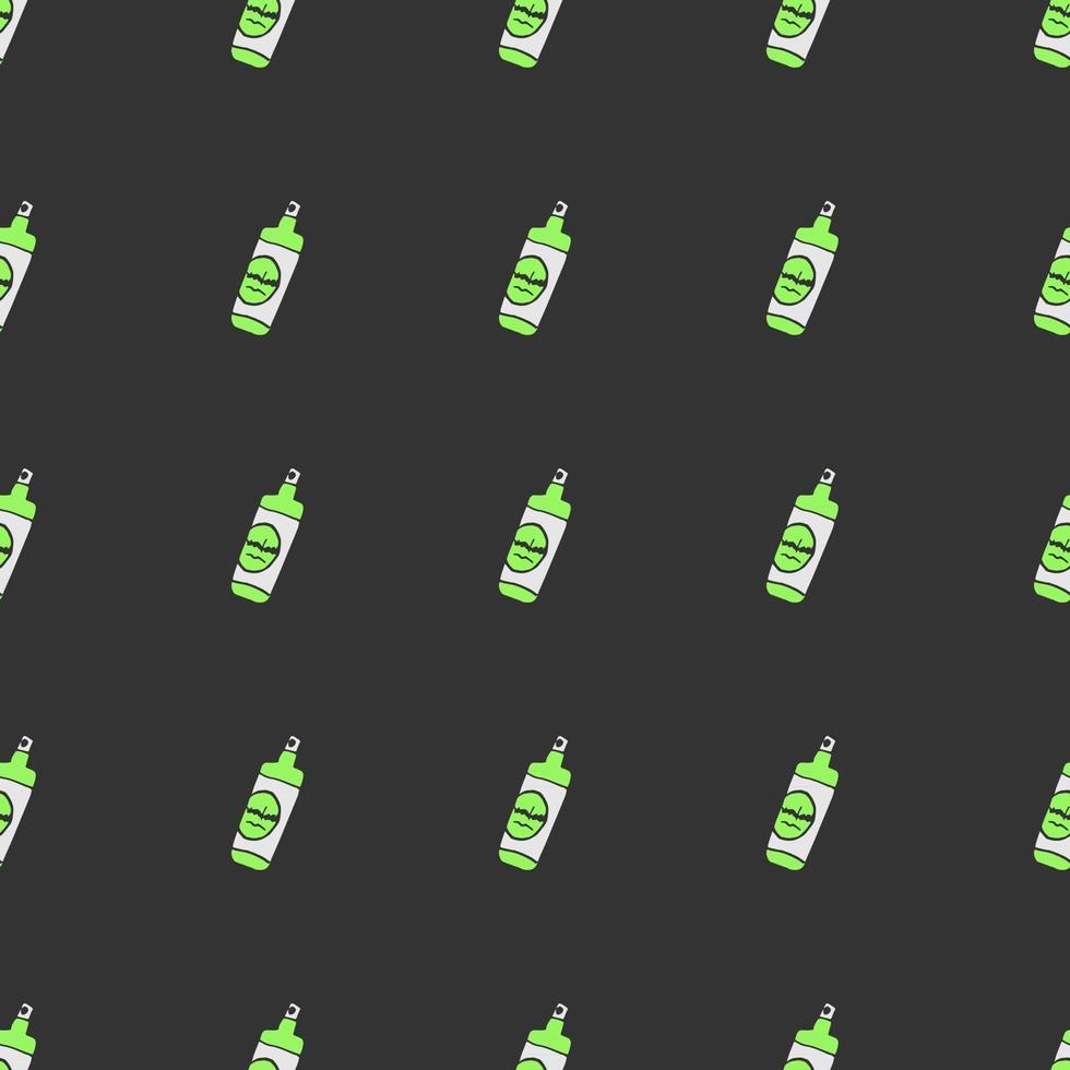 Seamless pattern with hand drawn bottles and tubes vector