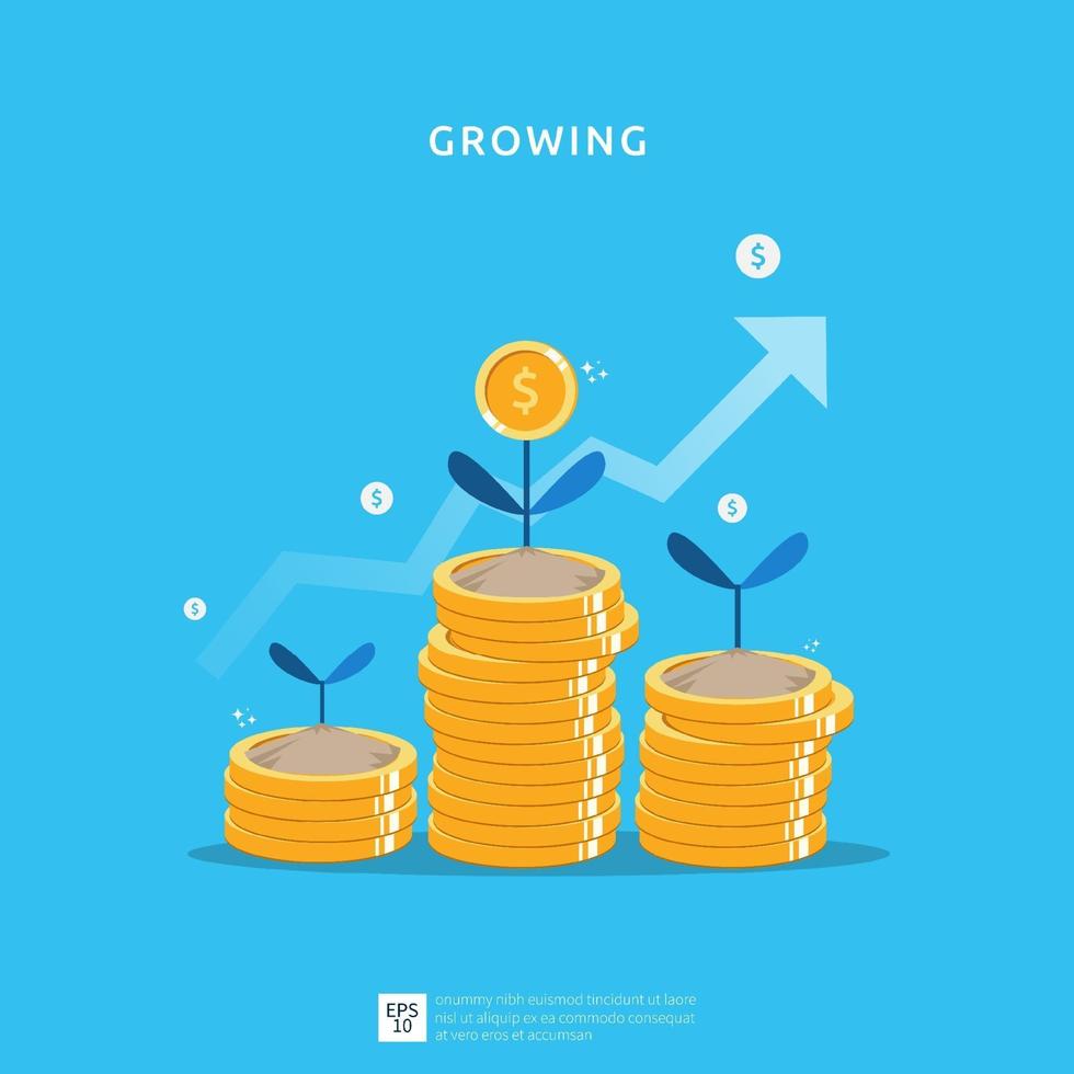 Business growth illustration for smart investment concept. vector