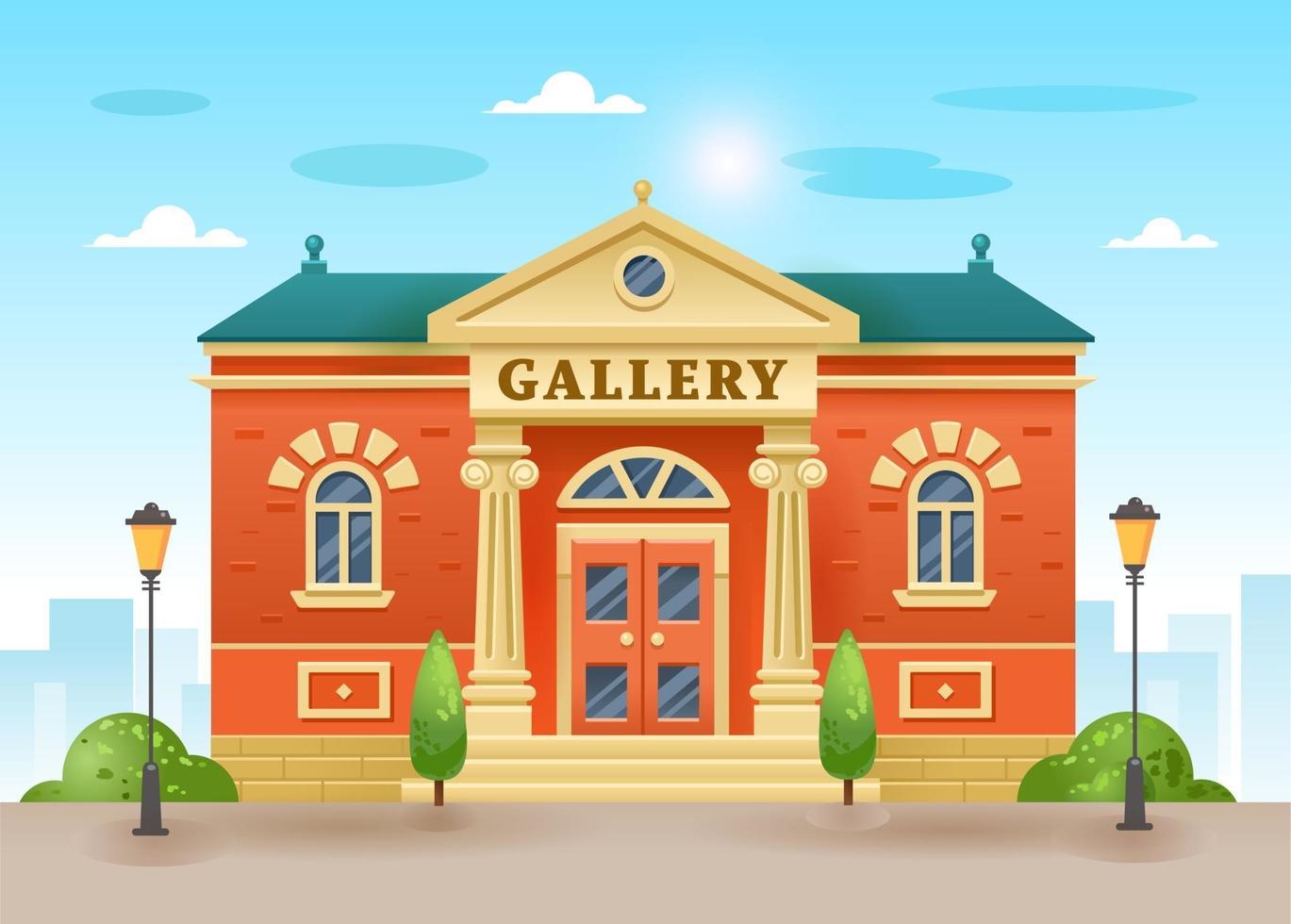 edificios de galerías o museos vector