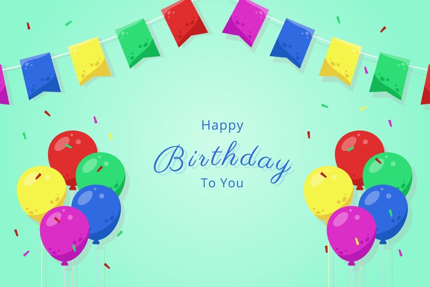 Happy birthday celebration background vector cartoon illustration