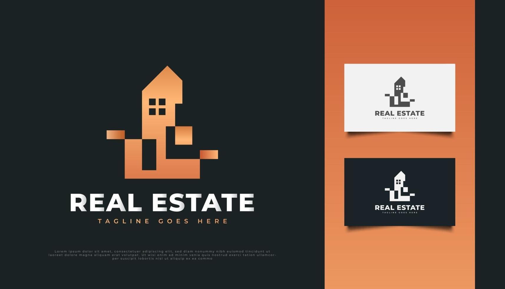 Abstract Luxury Real Estate Logo Design vector