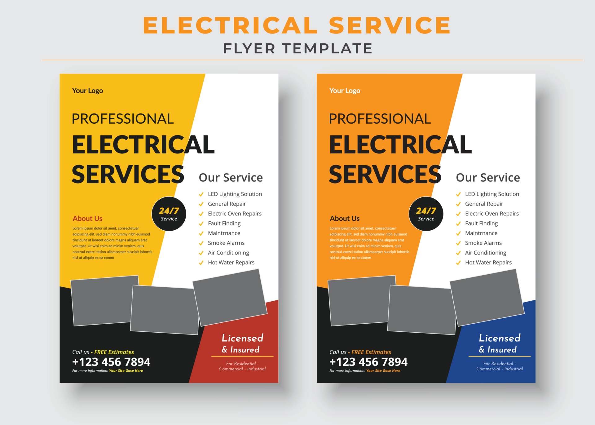 Electrician service flyer and poster template 3052758 Vector Art at Electrician service flyer and poster template 3052758 Vector Art at