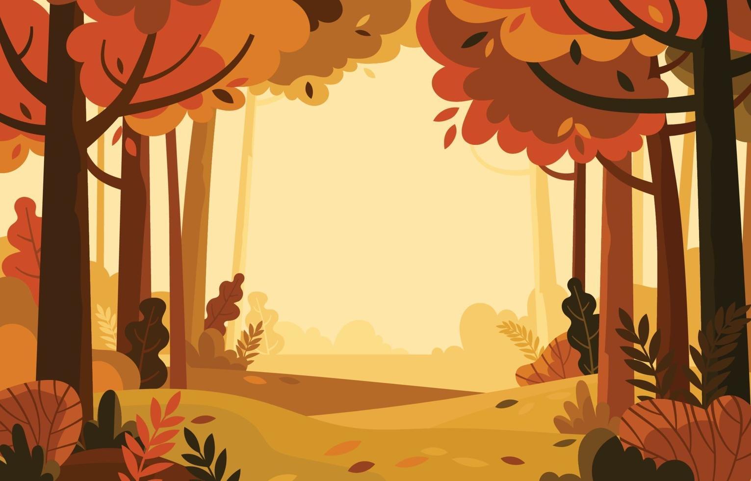 fondo de paisaje de paisaje de otoño vector