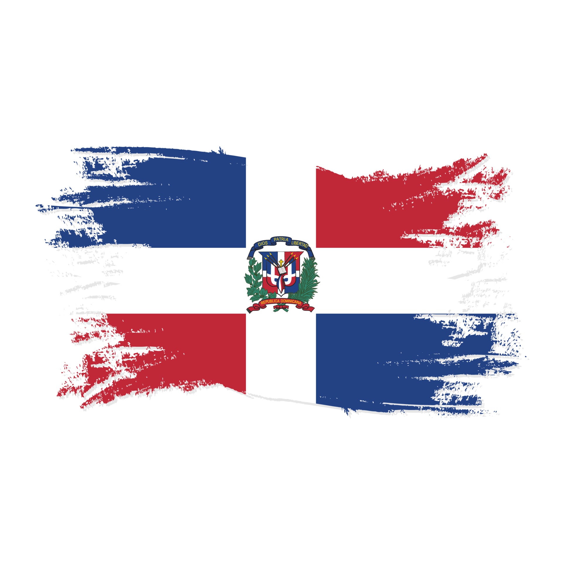 bandera de república dominicana con vector de estilo de pincel de