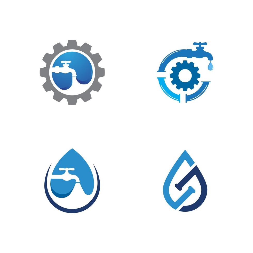 plumbing logo Vector icon design illustration