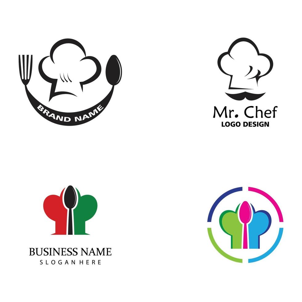 hat chef logo template vector illustration