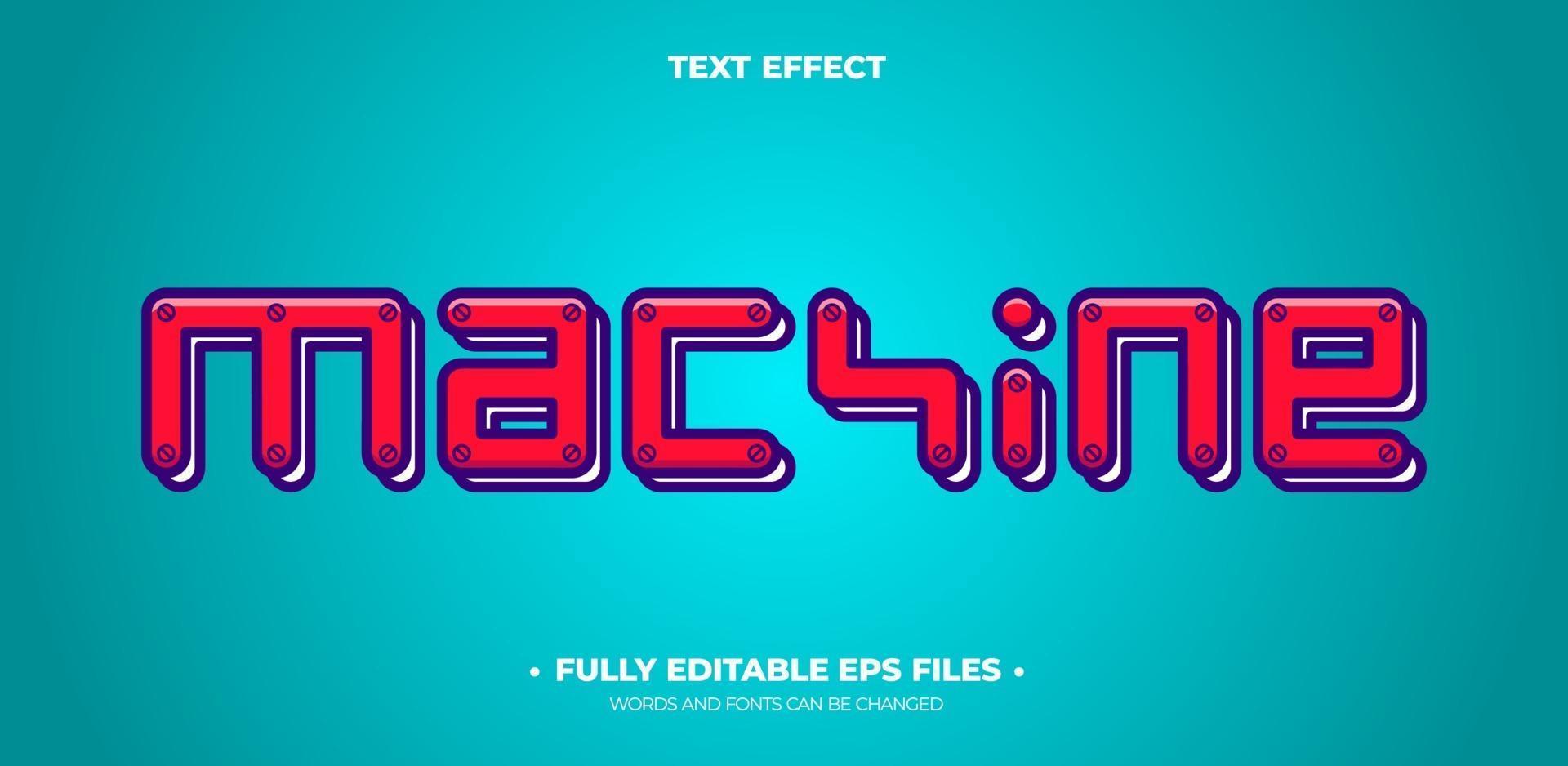 Metal or machine themed text effects vector