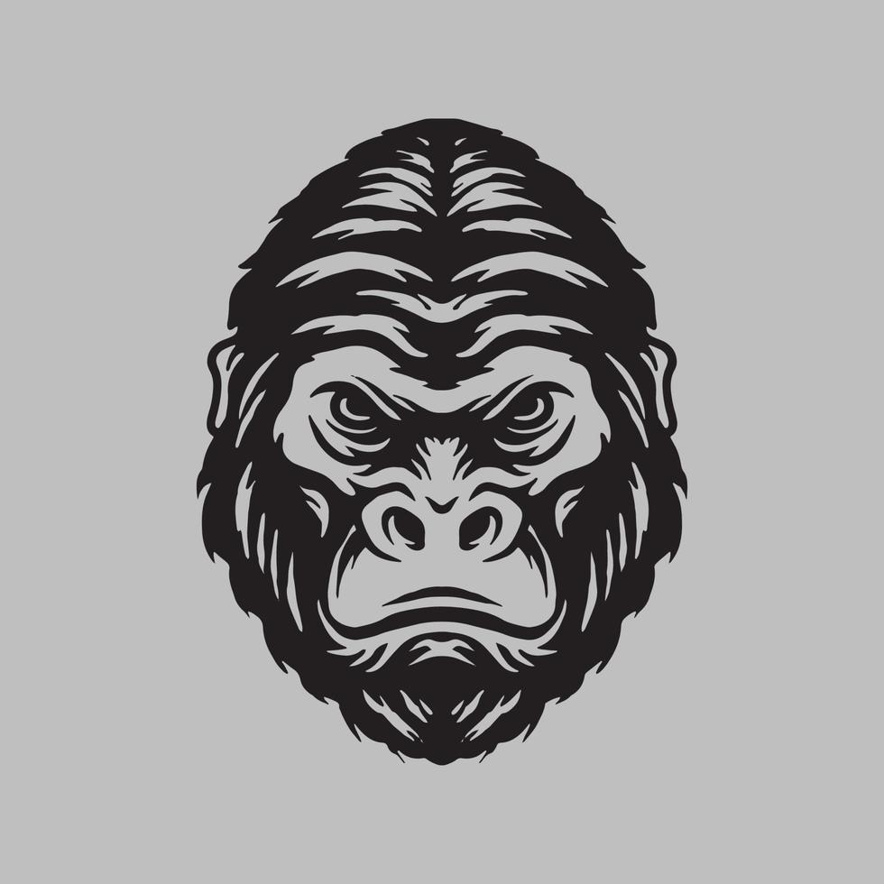 Gorilla face drawing vector
