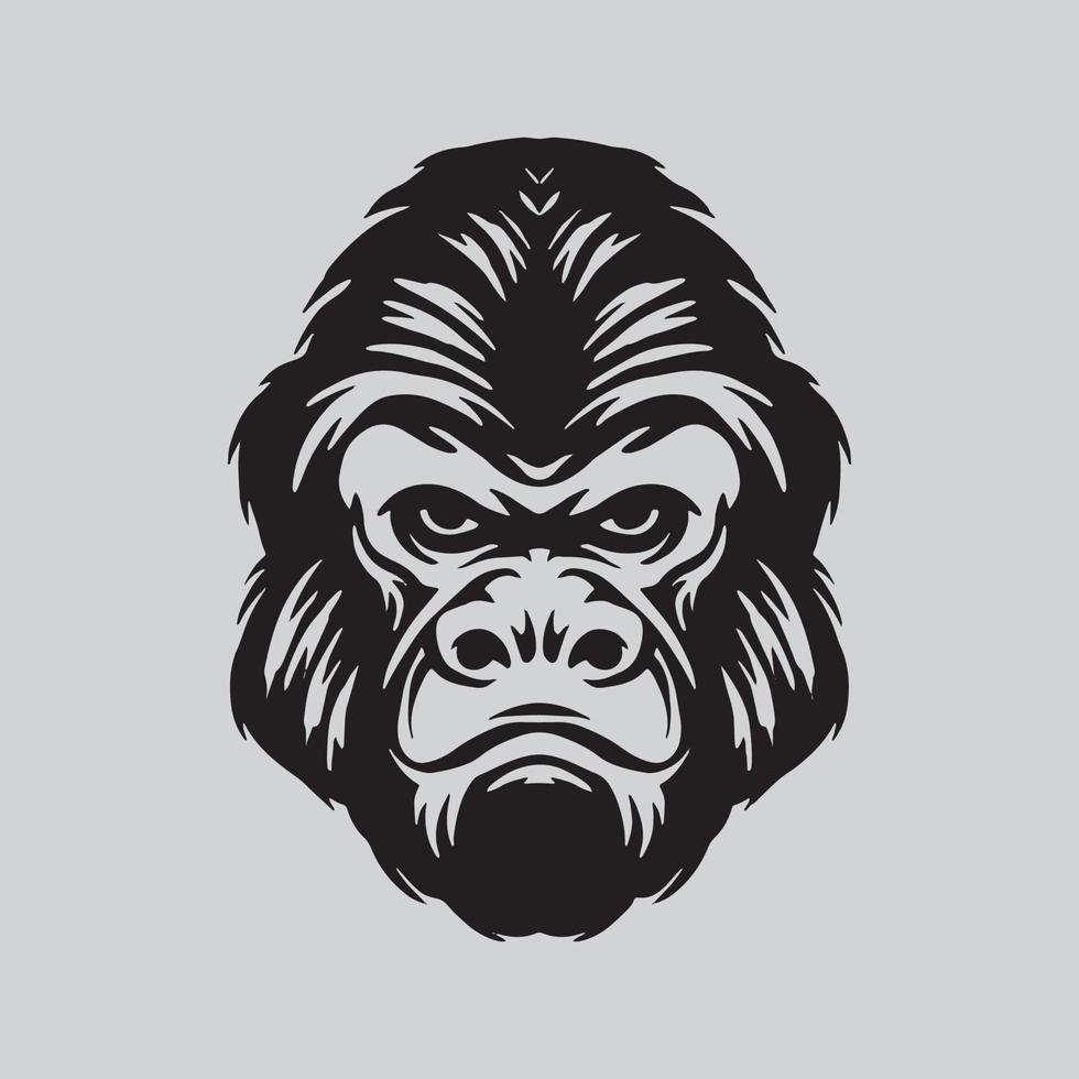 dibujo de cara de gorila vector