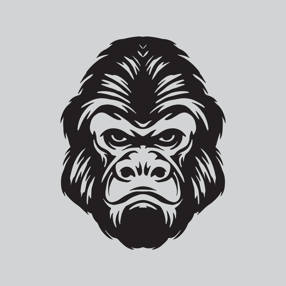 Gorilla face drawing vector